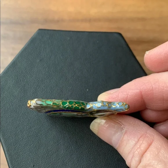 Vintage Cloisonné Owl Pendant - Picture 3 of 6